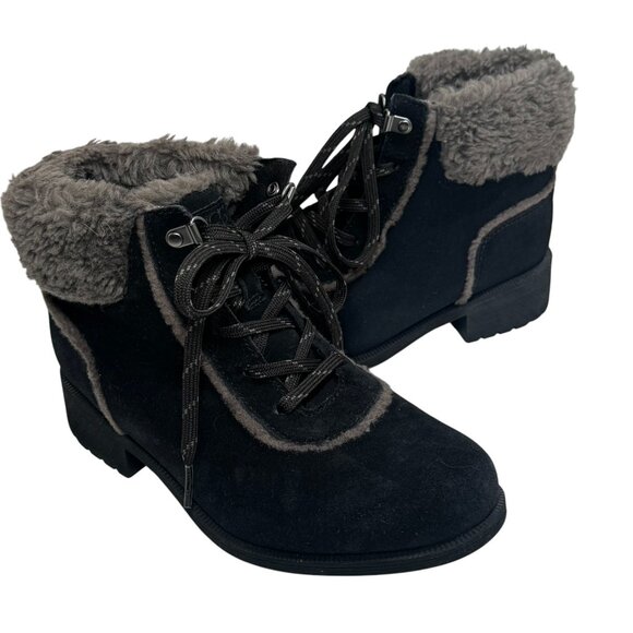 UGG Bodie Fur Lace Up Boots Womens 7 Cozy Waterproof Outdoors Suede New - Picture 9 of 10